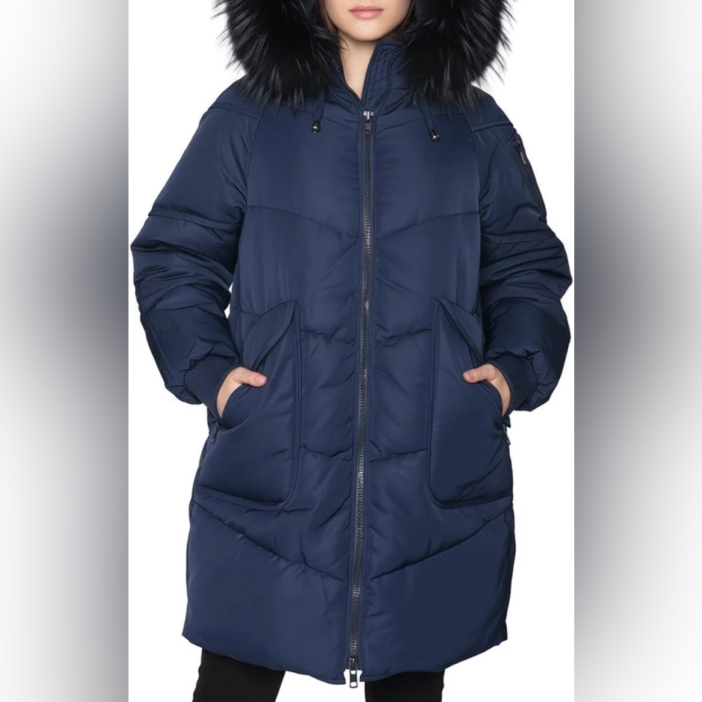 Maje Parka with Removable Fur Hood